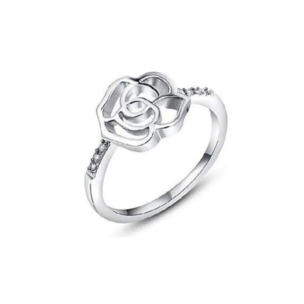 Crystal Rose Etched Ring - Picture 1 of 1